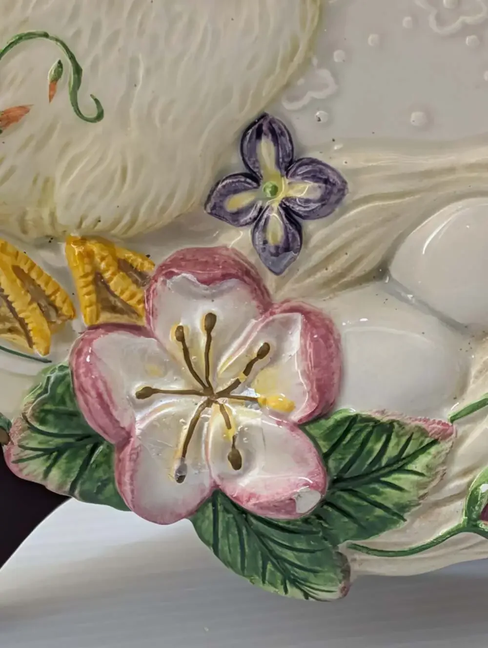 Vintage Fitz and Floyd Classics 3D Spring Easter Duck Chick and Floral Decorativ